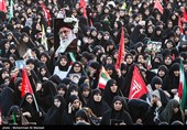 آیین بدرقه و تشییع رهبر شهید  در مسجد مقدس جمکران