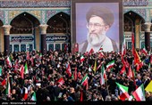 آیین بدرقه و تشییع رهبر شهید  در مسجد مقدس جمکران