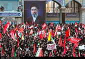 آیین بدرقه و تشییع رهبر شهید  در مسجد مقدس جمکران