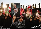 آیین بدرقه و تشییع رهبر شهید  در مسجد مقدس جمکران