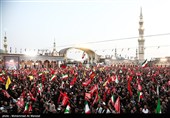 آیین بدرقه و تشییع رهبر شهید  در مسجد مقدس جمکران
