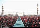 آیین بدرقه و تشییع رهبر شهید  در مسجد مقدس جمکران