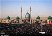 اقامه نماز بر پیکر رهبر شهید انقلاب در مسجد مقدس جمکران