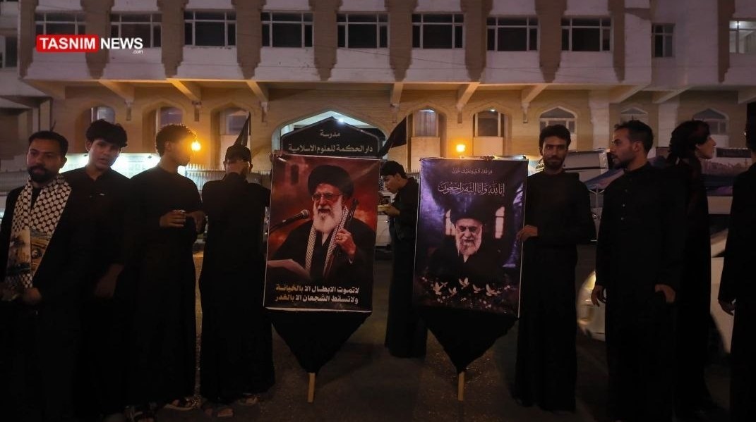 تشییع آیتاللهالعظمی سید علی خامنهای , تشییع امام شهید , تشییع رهبر شهید , آیتالله سید علی خامنهای , شهید امام خامنه ای (ره) , کشور عراق , شهر نجف اشرف ,