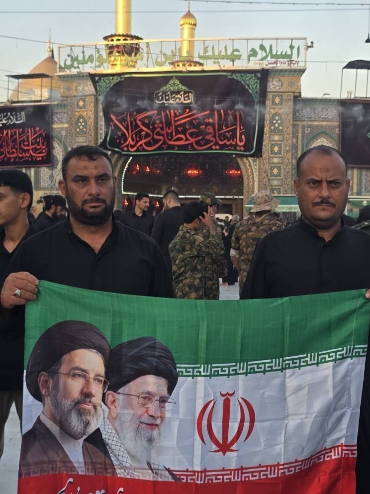 تشییع آیت‌الله‌العظمی سید علی خامنه‌ای , تشییع امام شهید , کربلا , کشور عراق , 