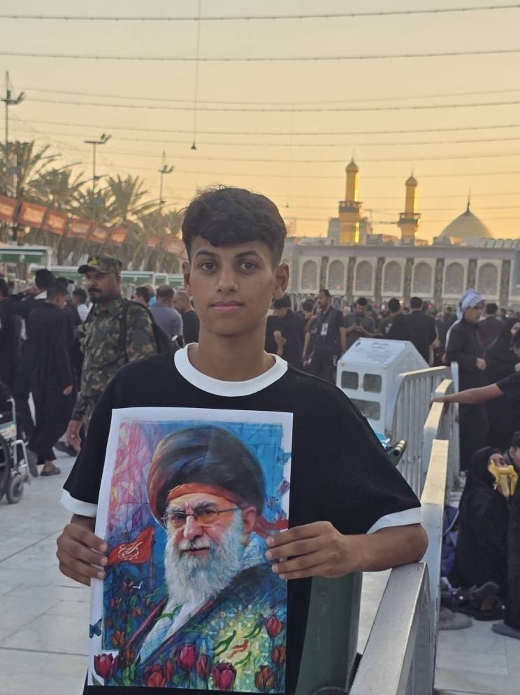 تشییع آیت‌الله‌العظمی سید علی خامنه‌ای , تشییع امام شهید , کربلا , کشور عراق , 