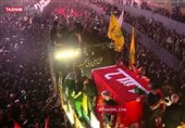 پیکر مطهر امام شهید به بین الحرمین کربلای معلی نزدیک شد