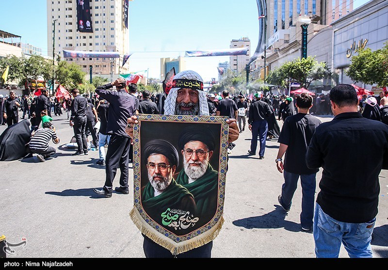  تشييع الامام الخامنئي ,  مراسم وداع القائد الشهيد للثورة , مشهد المقدسة , 