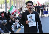 قبیل انطلاق مراسم تشییع الجثمان الطاهر لشهید إیران فی مشهد المقدسة