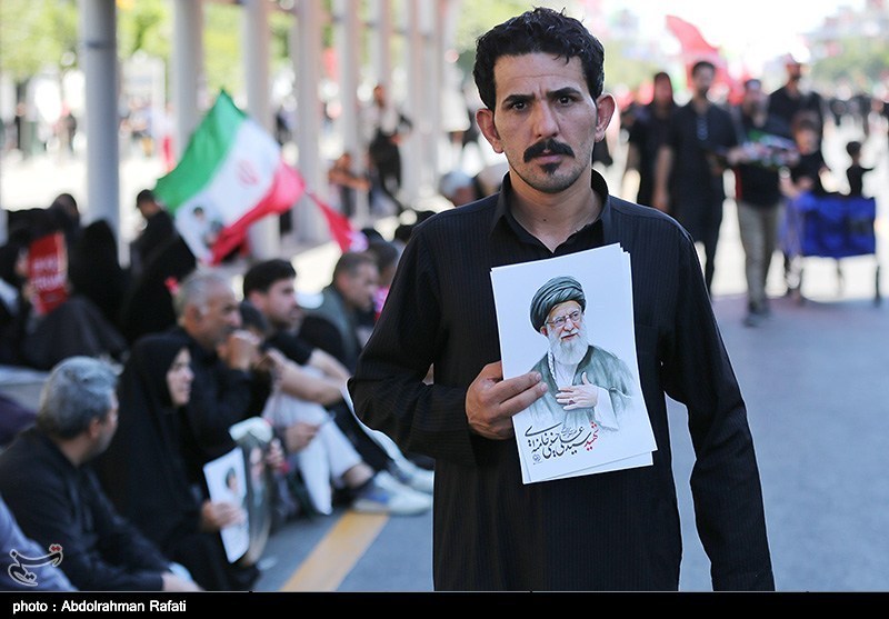  تشييع الامام الخامنئي ,  مراسم وداع القائد الشهيد للثورة , مشهد المقدسة , 