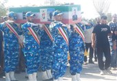 وداع با شهید حمله آمریکا در پایگاه هوایی شهید یاسینی بوشهر