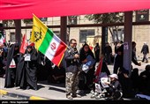 قبیل انطلاق مراسم تشییع الجثمان الطاهر لشهید إیران فی مشهد المقدسة