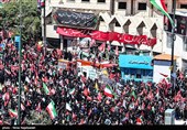 قبیل انطلاق مراسم تشییع الجثمان الطاهر لشهید إیران فی مشهد المقدسة