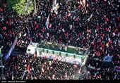 تصاویر هوایی مراسم تشییع پیکر مطهر آقای شهید ایران - مشهد