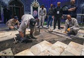 آماده سازی قبر مطهر رهبر شهید انقلاب