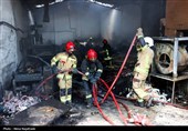 مهار آتش‌سوزی گسترده انبار هزار متری پرز در جاده کلات-مشهد