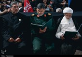 سومین شب مراسم بزرگداشت رهبر شهید انقلاب در حرم رضوی