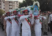 پیکر شهید حمیدرضا دهقانی در برازجان تشییع شد