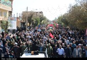 تشییع باشکوه سه سرباز شهید پادگان بمپور در رفسنجان