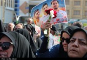 تشییع باشکوه سه سرباز شهید پادگان بمپور در رفسنجان