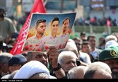 تشییع باشکوه سه سرباز شهید پادگان بمپور در رفسنجان