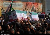 تشییع باشکوه سه سرباز شهید پادگان بمپور در رفسنجان