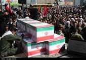 تشییع باشکوه سه سرباز شهید پادگان بمپور در رفسنجان