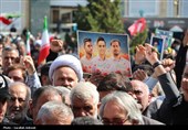 تشییع باشکوه سه سرباز شهید پادگان بمپور در رفسنجان