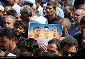 تشییع باشکوه سه سرباز شهید پادگان بمپور در رفسنجان