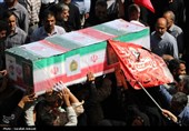 تشییع باشکوه سه سرباز شهید پادگان بمپور در رفسنجان