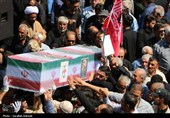 تشییع باشکوه سه سرباز شهید پادگان بمپور در رفسنجان