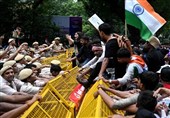 Indian Police Baton Charge Protesters Marching to Parliament