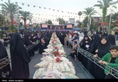 قاب‌هایی از بزرگ‌ترین سفره جهانی حضرت رقیه(س) در رشت