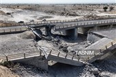 خسارت حملات موشکی آمریکا به پل های بندر خمیر - هرمزگان