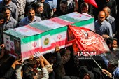 تشییع پیکر سه سرباز شهید پادگان بمپور در رفسنجان