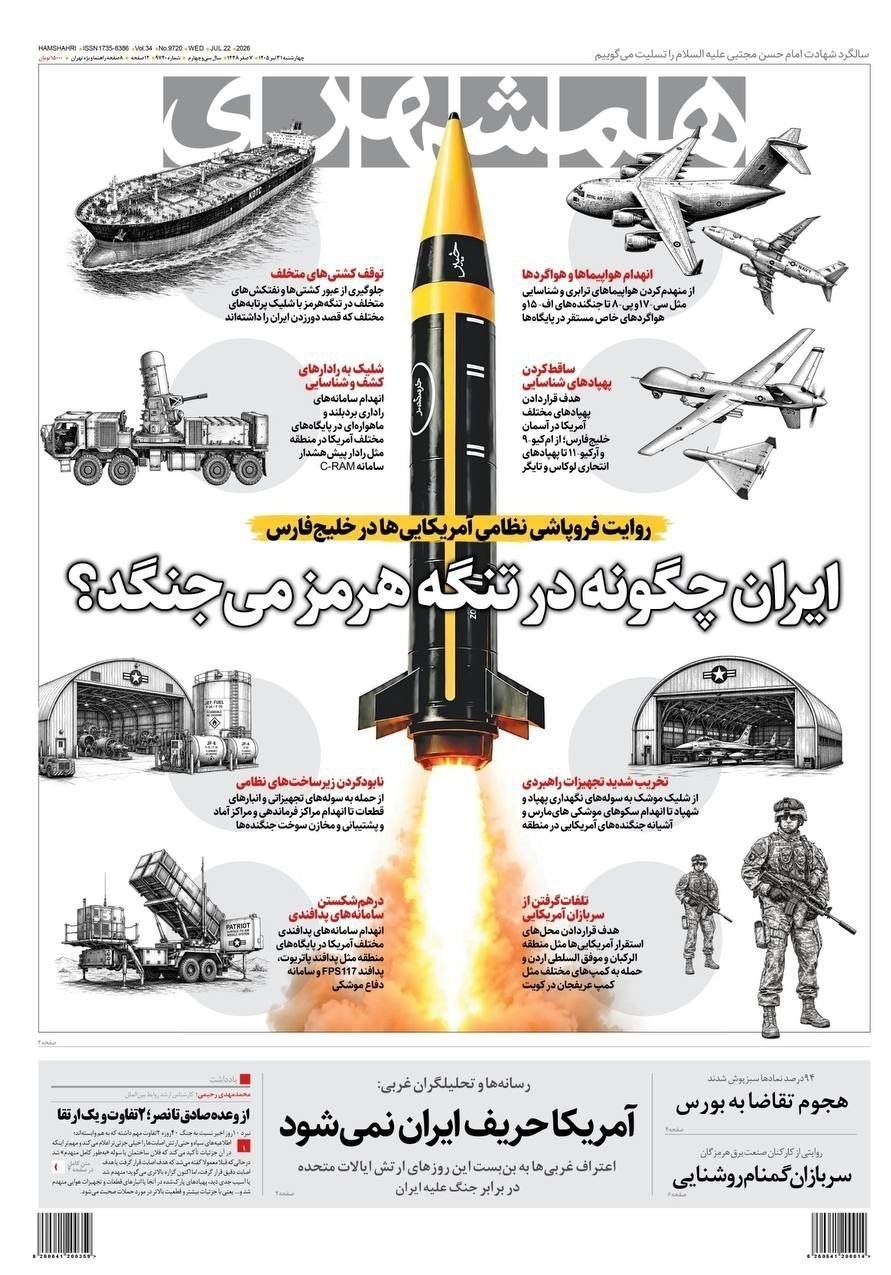 روزنامه وطن امروز , روزنامه کیهان , روزنامه خراسان , روزنامه جوان , روزنامه همشهری , روزنامه جام جم , روزنامه فرهیختگان , روزنامه اینترنتی صدای ایران , 