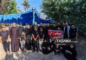 Паломники, совершающие паломничество в Кербелу, идут по длинным дорогам