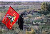 Паломники, совершающие паломничество в Кербелу, идут по длинным дорогам