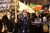 طنین شعار مرگ بر آمریکا در شب 151 ایستادگی در یاسوج