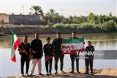پیاده روی زائرین اربعین حسینی به یاد رهبر شهید انقلاب