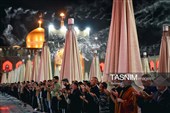 حرم مطهر رضوی در شب اربعین حسینی