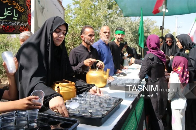 برپایی مراسم جاماندگان اربعین در آستان مقدس علی بن باقر(ع) مشهد اردهال کاشان , اخبار کاشان , اربعین 1405 , اربعین ,