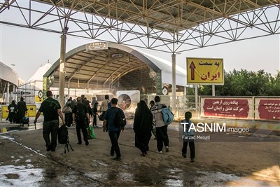بازگشت زائرین اربعین حسینی از مرز خسروی