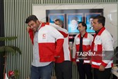 حکمت‌الله هاشمی مدیرعامل جمعیت هلال احمر استان زنجان و فرید حائری مدیر خبرگزاری تسنیم زنجان 