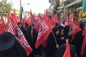 اجتماع زنان نوغان با پرچم خونخواهی رهبر شهید در مشهد