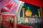 مراسم لاله گردانی خدام حرم مطهر حضرت شاهچراغ (ع) در شام غریبان شهادت امام رضا (ع)