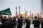 حضور دسته‌جات عزاداری در حرم بانوی کرامت