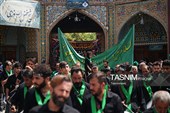 حضور دسته‌جات عزاداری در حرم بانوی کرامت