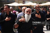 حضور دسته‌جات عزاداری در حرم بانوی کرامت