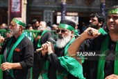 حضور دسته‌جات عزاداری در حرم بانوی کرامت